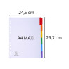 Intercalaires carte blanche 160g - 6 positions - A4+