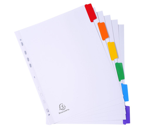 Intercalaires carte blanche 160g - 6 positions - A4+