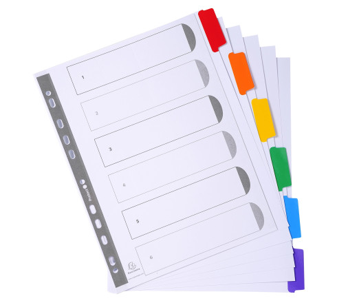 Intercalaires carte blanche 160g - 6 positions - A4+