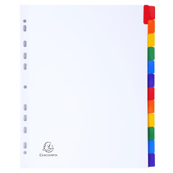 Intercalaires carte blanche 160g - 12 positions - A4+