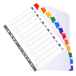 Intercalaires carte blanche 160g - 12 positions - A4+