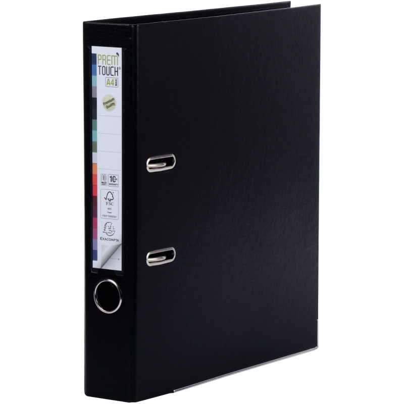 Classeur à levier PREM'TOUCH format A4+, dos 5 cm, noir
