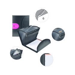 Trieur Exafolio avec porte-bloc et valisette Exactive - 6 compartiments