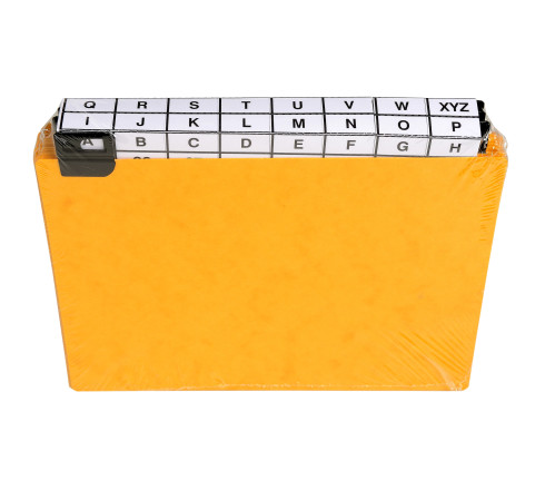 Paquet de 24 guides alphabétiques en carte à onglets métalliques, pour fiches 148x210mm