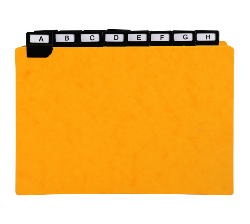 Paquet de 24 guides alphabétiques en carte à onglets métalliques, pour fiches 148x210mm