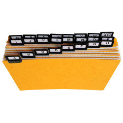 Paquet de 24 guides alphabétiques en carte à onglets métalliques, pour fiches 148x210mm