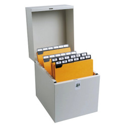 Boîte à fiches Metalib - Classement de 500 fiches verticales - 148x105mm à 150x105mm