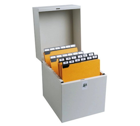 Boîte à fiches Metalib - Classement de 500 fiches verticales - 148x105mm à 150x105mm
