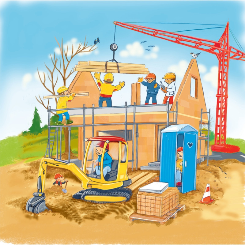Puzzle 3 niveaux 35 pièces, la maison en construction