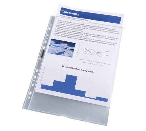 Bloc 50 pochettes perforées PP lisse Quick Doc - A4