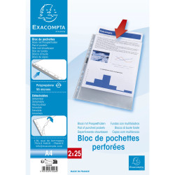 Bloc 50 pochettes perforées PP lisse Quick Doc - A4