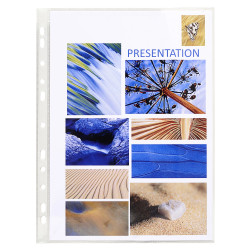 Étui carton de 100 pochettes perforées - PVC lisse - A4