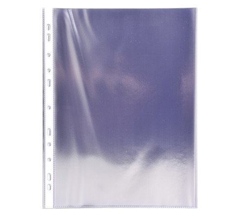Étui carton de 100 pochettes perforées - PVC lisse - A4
