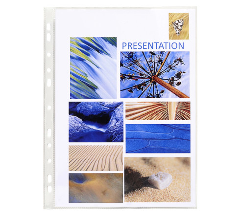 Sachet de 10 pochettes perforées - PVC lisse - A4