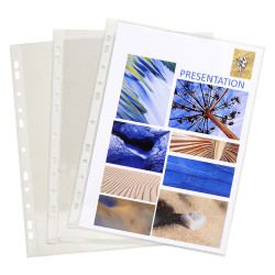 Sachet de 10 pochettes perforées - PVC lisse - A4