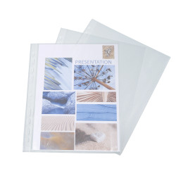 Sachet de 100 pochetttes perforées Polypropylène grainé 5/100e - A5