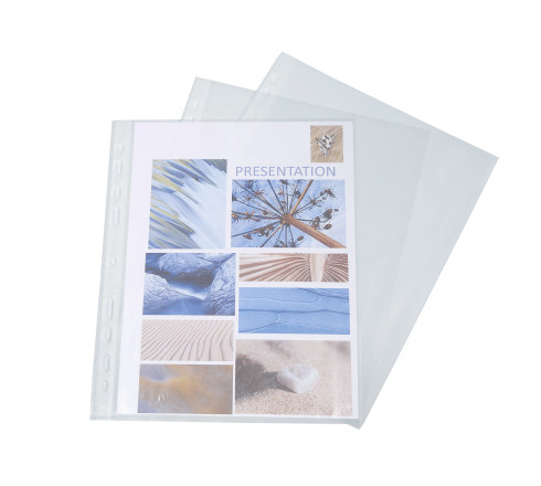 Sachet de 100 pochetttes perforées Polypropylène grainé 5/100e - A5