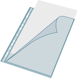 Sachet de 10 pochettes perforées ouverture haut et côté - polypropylène lisse 6/100e - A4