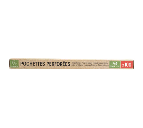 100 pochettes perforées PP recyclé Forever 6/100e