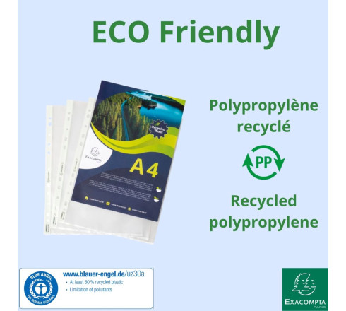 100 pochettes perforées PP recyclé Forever 6/100e