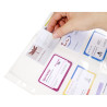 Sachet de 10 pochettes perforées pour cartes de visite 10 emplacements - polypropylène lisse 11/100e - A4