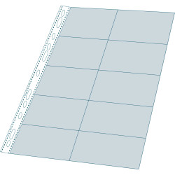 Sachet de 10 pochettes perforées pour cartes de visite 10 emplacements - polypropylène lisse 11/100e - A4