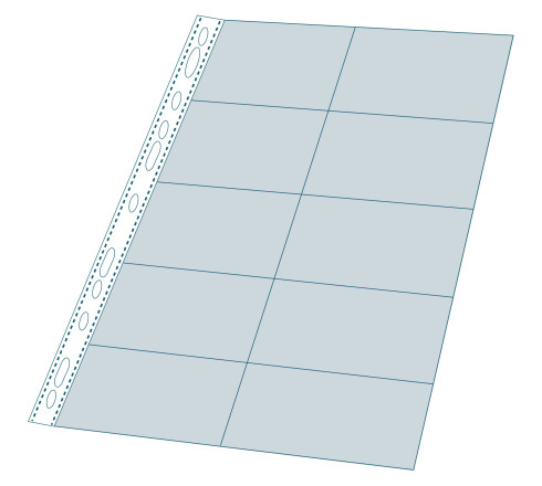 Sachet de 10 pochettes perforées pour cartes de visite 10 emplacements - polypropylène lisse 11/100e - A4