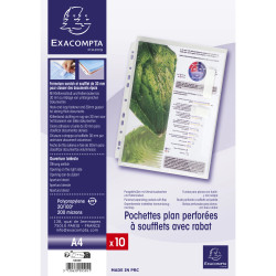Pochettes perforées à soufflet de 30mm avec rabat à scratch