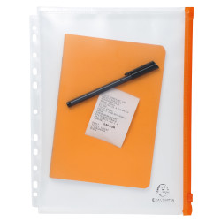 Sachet de 5 pochettes zip perforées polypropylène Exactive - A4