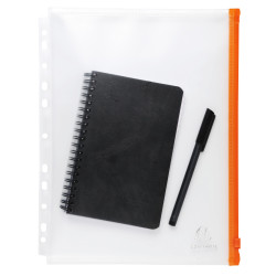 Sachet de 5 pochettes zip perforées polypropylène Exactive - A4