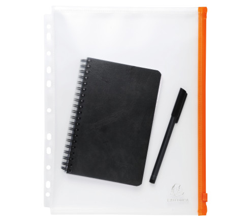 Sachet de 5 pochettes zip perforées polypropylène Exactive - A4