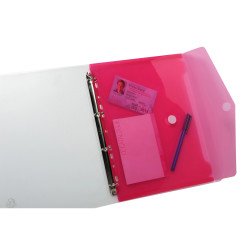 Sachet de 5 pochettes-enveloppes perforées polypropylène - A4