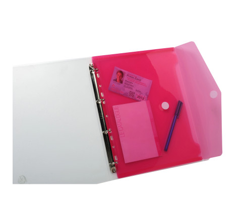Sachet de 5 pochettes-enveloppes perforées polypropylène - A4