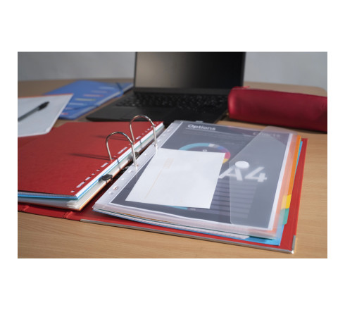 Sachet de 5 pochettes-enveloppes perforées polypropylène - A4