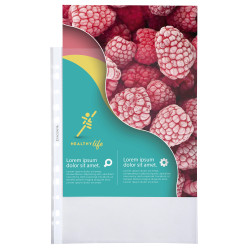 Sachet de 100 pochettes perforées polypropylène grainé Qualité + - A4