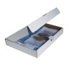 Etui carton de 100 pochettes perforées ouverture haut et côté - polypropylène lisse 6/100e - A4