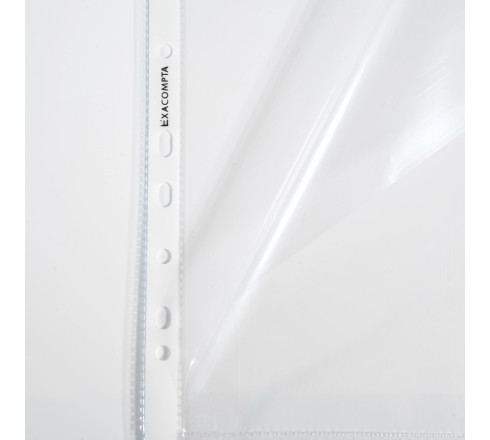 Etui carton de 100 pochettes perforées ouverture haut et côté - polypropylène lisse 6/100e - A4