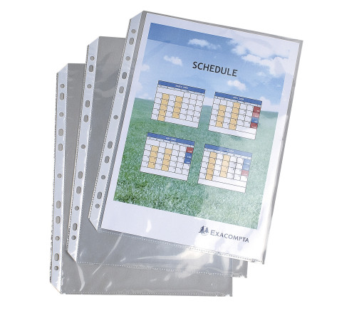 Sachet de 20 pochettes perforées pour classeur Exactive - polypropylène lisse 5,5/100e
