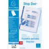 Etui carton de 100 pochettes perforées Stop doc ouverture en coin - polypropylène lisse 6/100e - A4