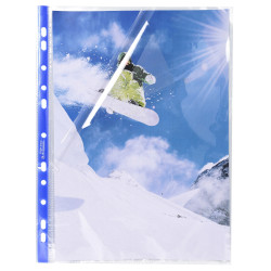 Sachet de 25 pochettes perforées Stop doc ouverture en coin - polypropylène lisse 6/100e - A4