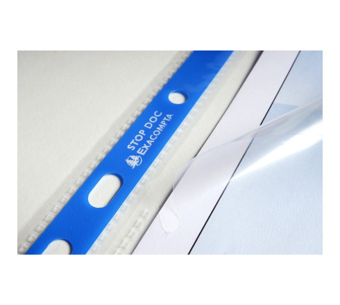 Sachet de 25 pochettes perforées Stop doc ouverture en coin - polypropylène lisse 6/100e - A4
