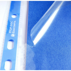 Sachet de 25 pochettes perforées Stop doc ouverture en coin - polypropylène lisse 6/100e - A4