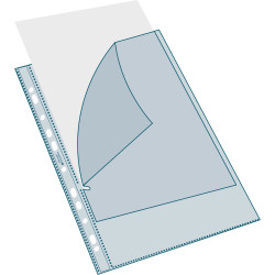 Sachet de 25 pochettes perforées Stop doc ouverture en coin - polypropylène lisse 6/100e - A4