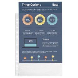 Sachet de 100 pochetttes perforées Polypropylène Premium grainé 8/100e - A4