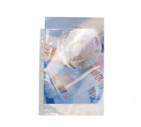 Sachet de 50 pochettes perforées polypropylène lisse Haute qualité 9/100e - A4