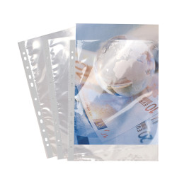 Sachet de 50 pochettes perforées polypropylène lisse Haute qualité 9/100e - A4
