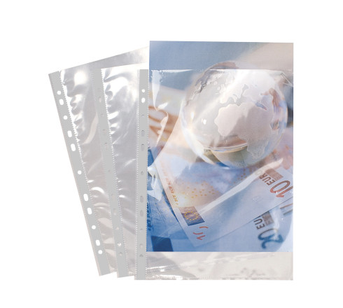 Sachet de 50 pochettes perforées polypropylène lisse Haute qualité 9/100e - A4