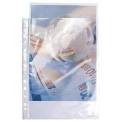 Sachet de 10 pochettes perforées polypropylène lisse haute qualité 9/100e - 24x32cm vertical