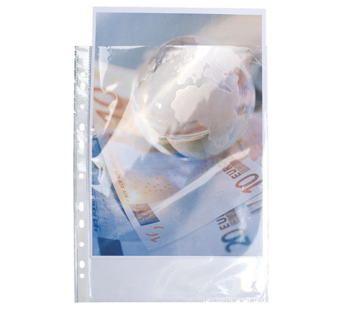 Sachet de 10 pochettes perforées polypropylène lisse haute qualité 9/100e - 24x32cm vertical