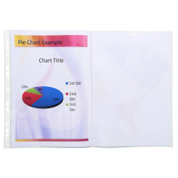 Sachet 10 pochettes perforées polypropylène lisse A3 pliées